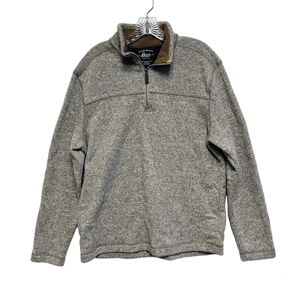 G.H Bass & Co. Mens XL Quarter Zip gray/beige